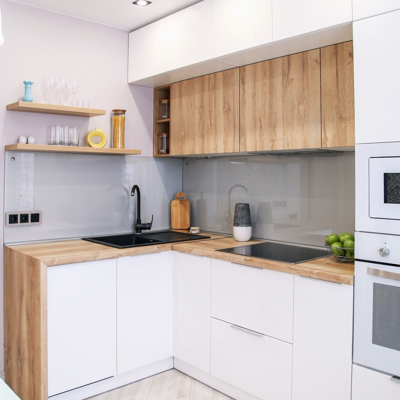 Thiết kế chuyên nghiệp mới Tủ bếp hiện đại được sản xuất theo yêu cầu Nhà sản xuất tủ bếp Melamine màu trắng