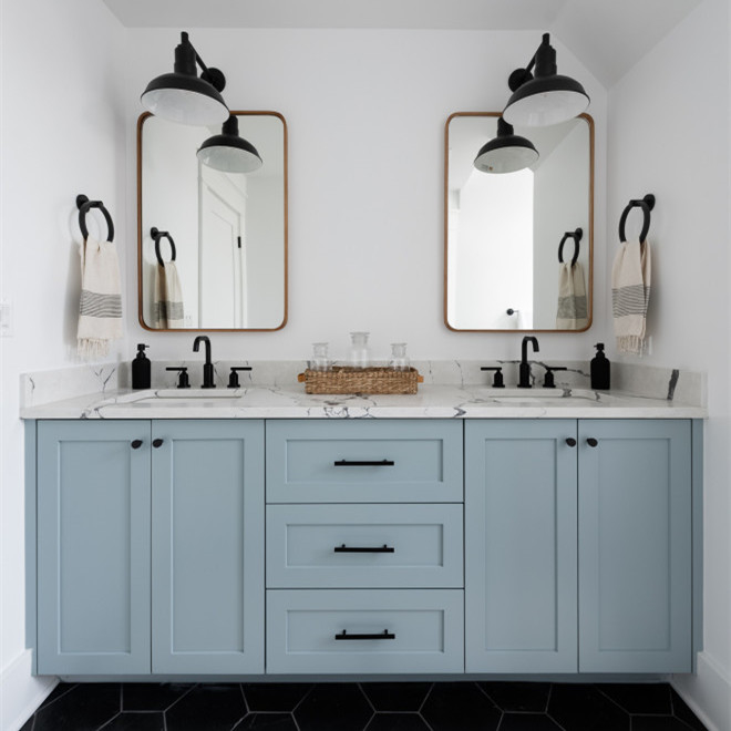 Kiểu dáng bình lắc đứng độc đáo Nhiều màu sơn mài Phòng tắm Vanity Bộ vệ sinh