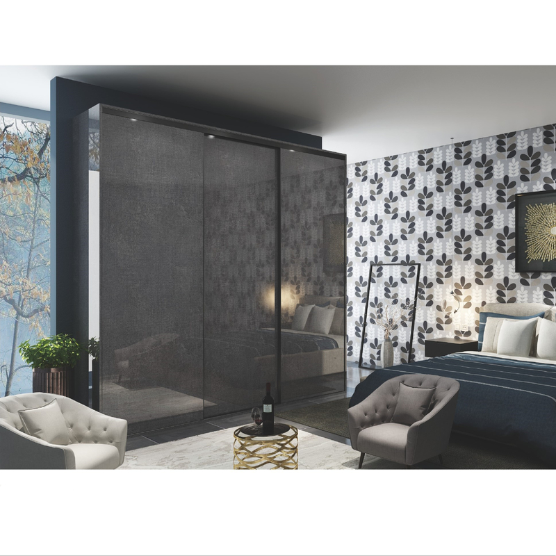 Tủ lưu trữ tủ quần áo sơn mài hiện đại được trang bị cửa trượt Tủ quần áo phòng ngủ Độ bóng cao