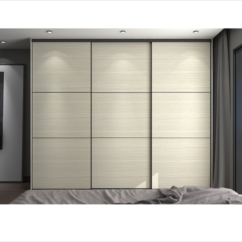 Tủ quần áo phòng ngủ cho phòng ngủ hiện đại Tủ quần áo bằng gỗ Hạt gỗ Veneer Tủ cửa trượt với tủ đựng quần áo