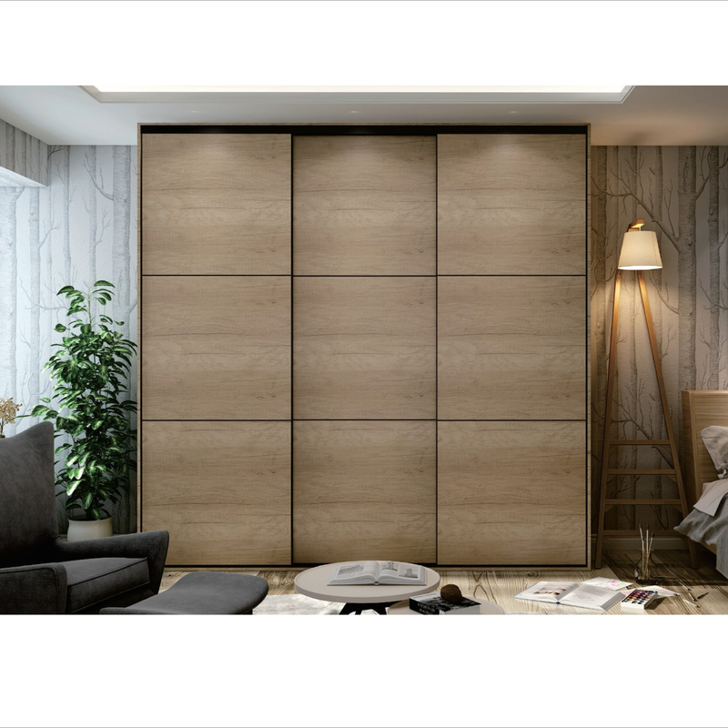 Tủ quần áo phòng ngủ cho phòng ngủ hiện đại Tủ quần áo bằng gỗ Hạt gỗ Veneer Tủ cửa trượt với tủ đựng quần áo