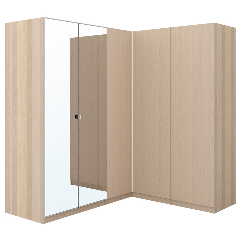 Tủ lưu trữ 4 cửa Melamine Tủ quần áo gỗ hạt phòng ngủ hiện đại với ngăn kéo gương
