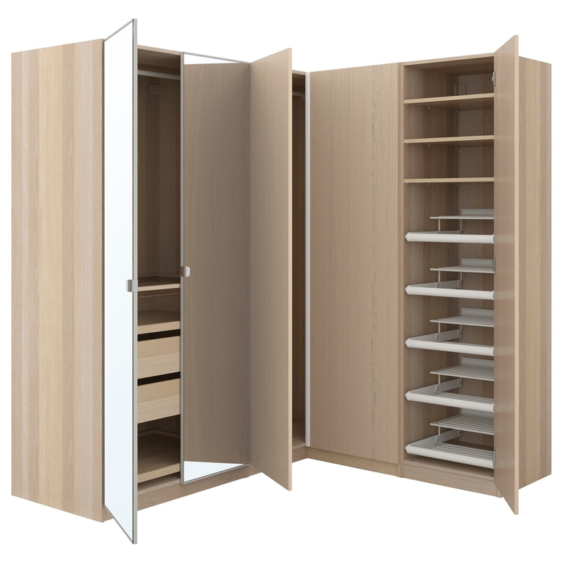 Tủ lưu trữ 4 cửa Melamine Tủ quần áo gỗ hạt phòng ngủ hiện đại với ngăn kéo gương