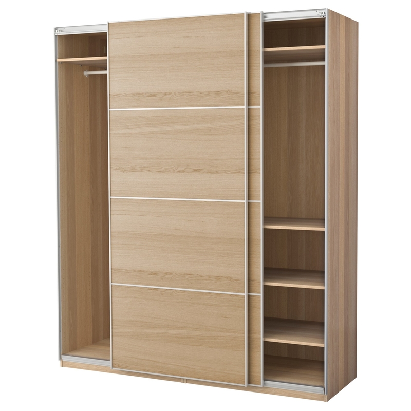 Melamine Cửa trượt Tủ quần áo hiện đại Sơn mài hiện đại Phòng ngủ Tủ quần áo treo tường Hạt gỗ Đồng bằng