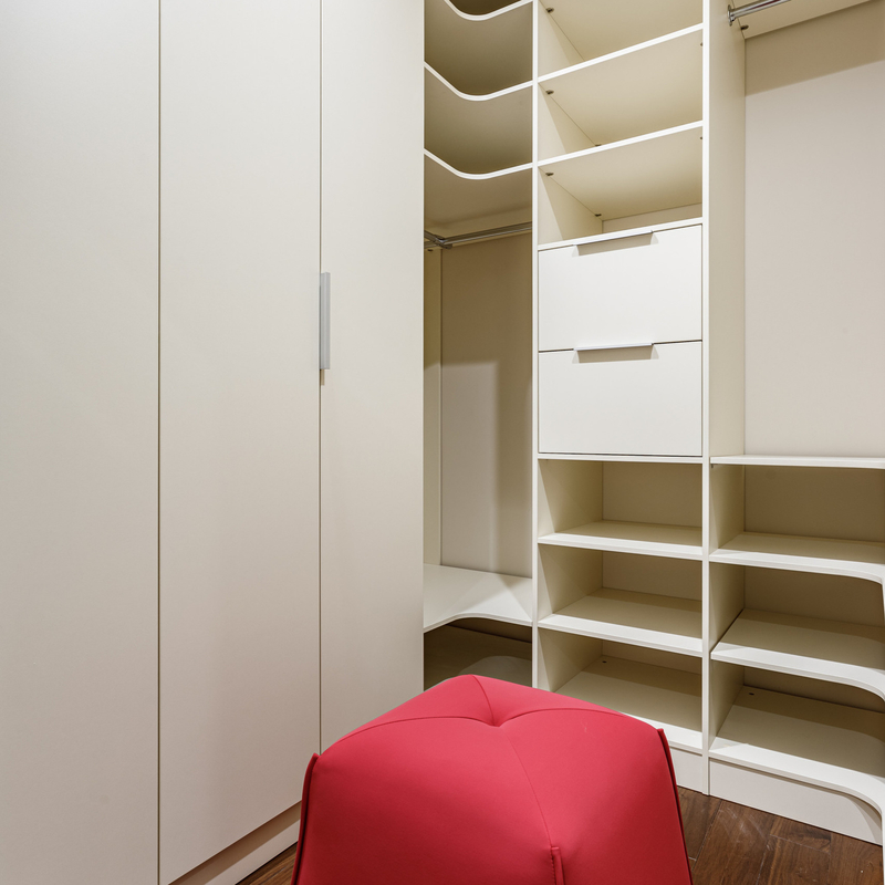 U Shaped Walkin Closet hiện đại Bộ lưu trữ Ardrobe Nhiều màu sắc Trắng Đen Hải quân Xanh Melamine