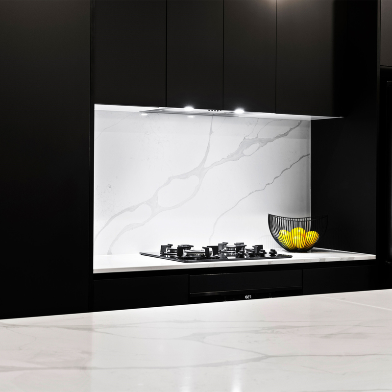 Sẵn sàng lắp ráp Nội thất tủ bếp sơn mài mô-đun I Shape Tủ bếp bằng gỗ màu đen hiện đại có đảo