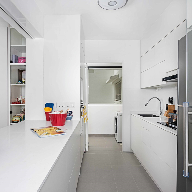 Kích thước nhỏ Giá rẻ Bộ tủ bếp Dự án Melamine trắng Tủ bếp