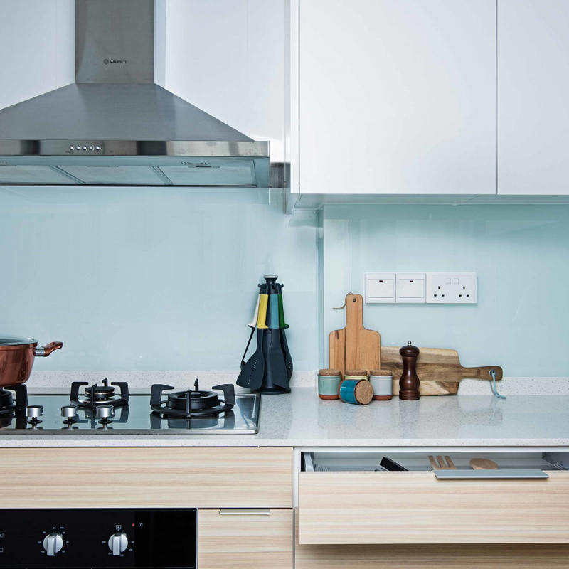 Phong cách hiện đại của Trung Quốc Tủ bếp nhỏ Melamine chất lượng cao Bộ tủ bếp màu trắng và vân gỗ
