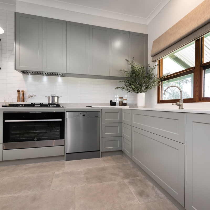 Tập trung vào thiết kế tủ ẩm ẩm tủ nhà bếp hiện đại Hoa Kỳ Grey Shaker Tủ cho bán buôn