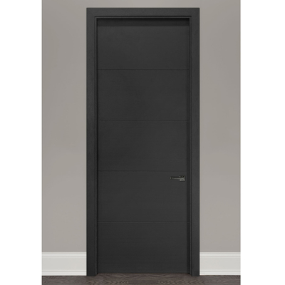 Cửa ra vào bằng gỗ nội thất OEM Bảng điều khiển bền Phòng ngủ Cửa nội thất Melamine màu be xám có khóa